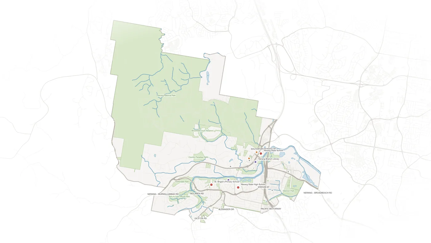Nerang urban fabric map