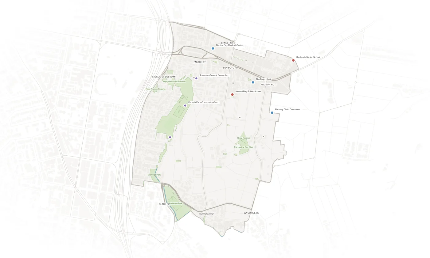 Neutral Bay urban fabric map
