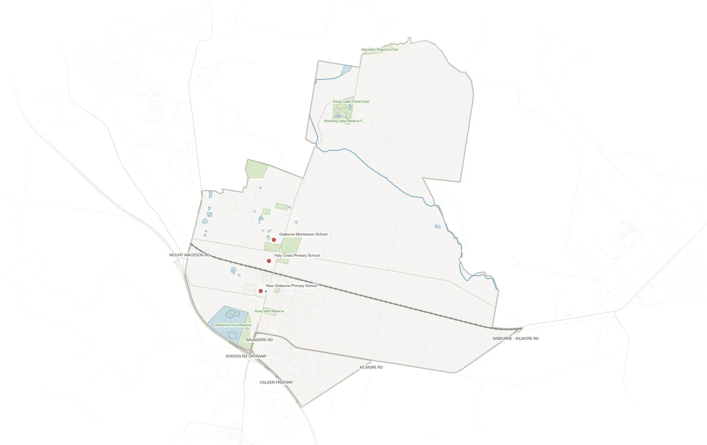 New Gisborne urban fabric map