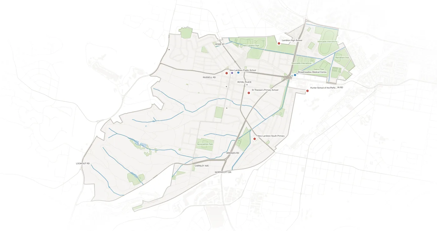 New Lambton urban fabric map