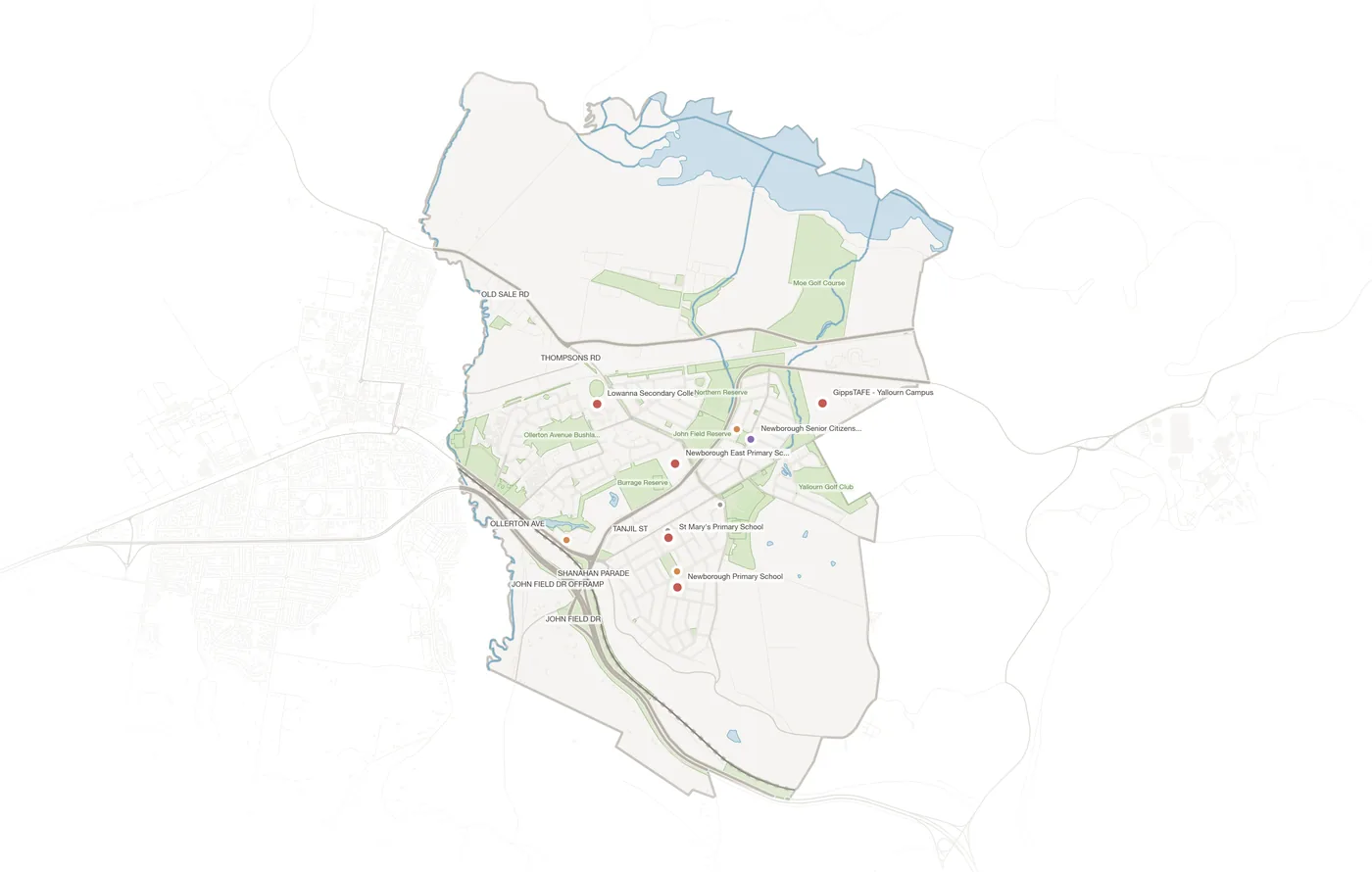 Newborough urban fabric map