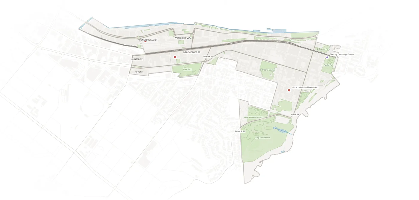 Newcastle urban fabric map