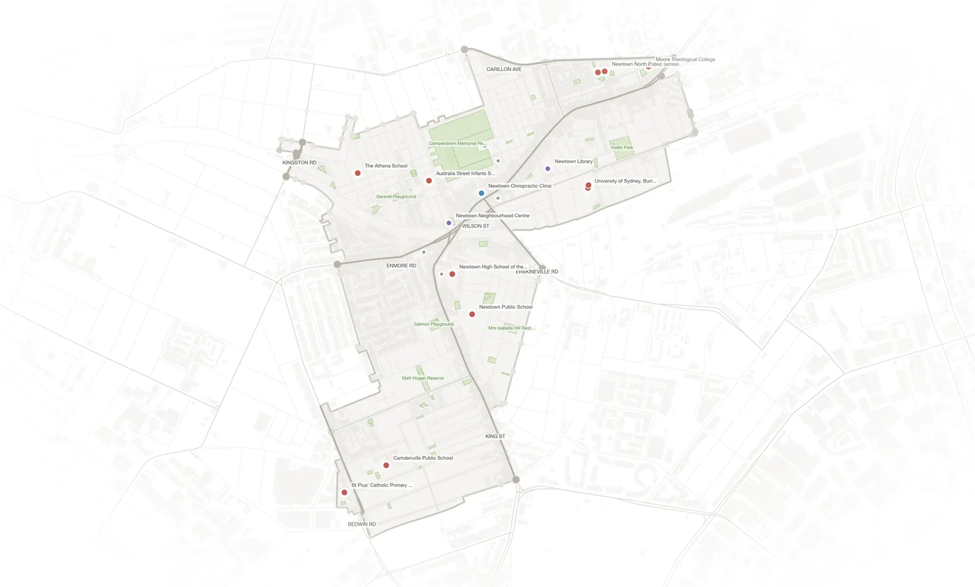Newtown urban fabric map