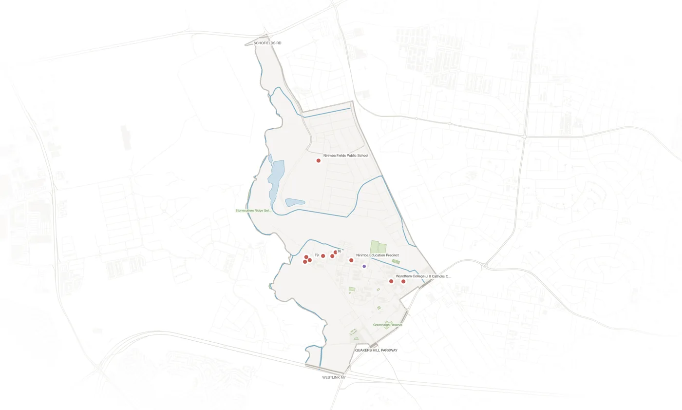 Nirimba Fields urban fabric map