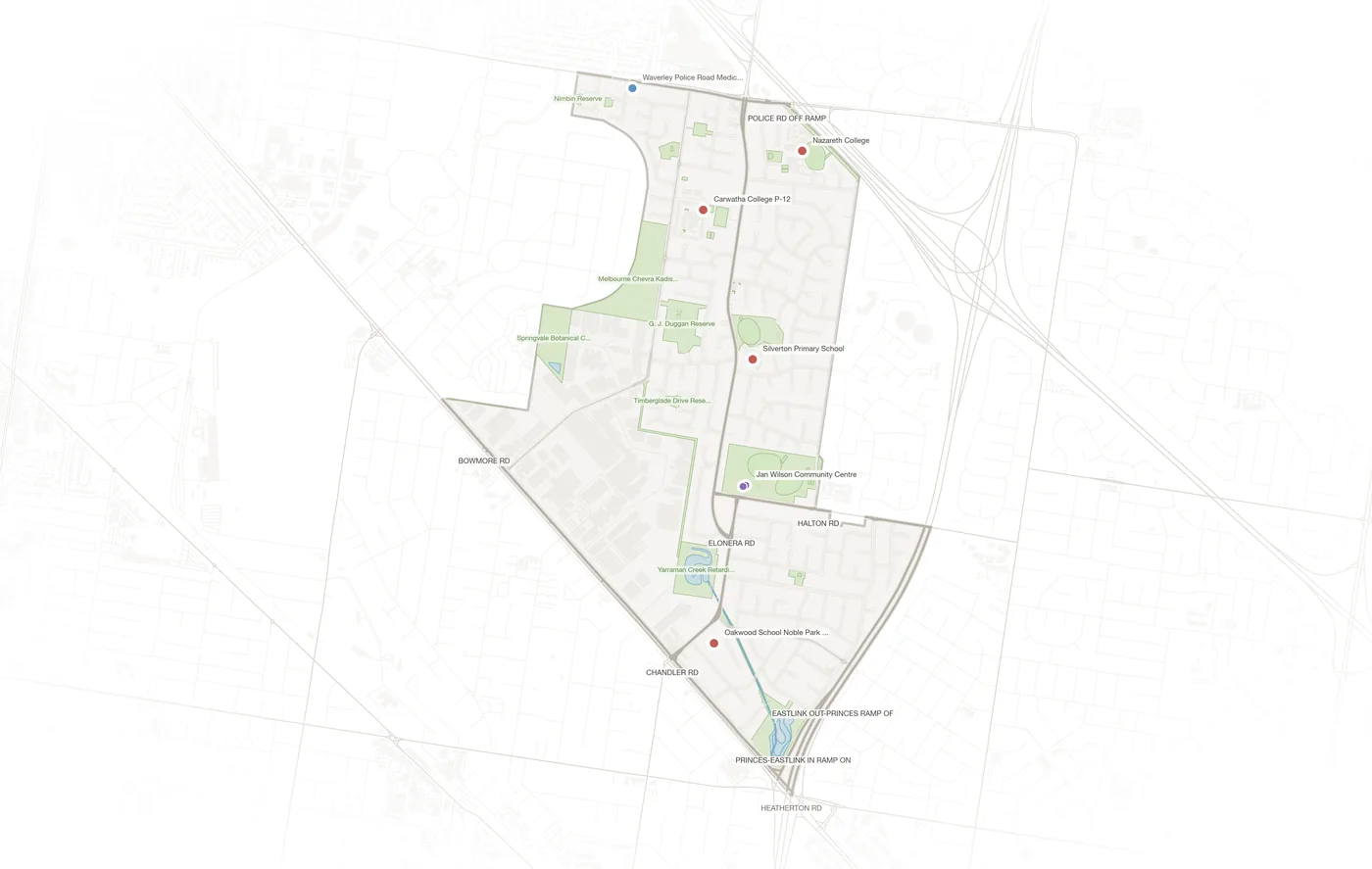 Noble Park North urban fabric map