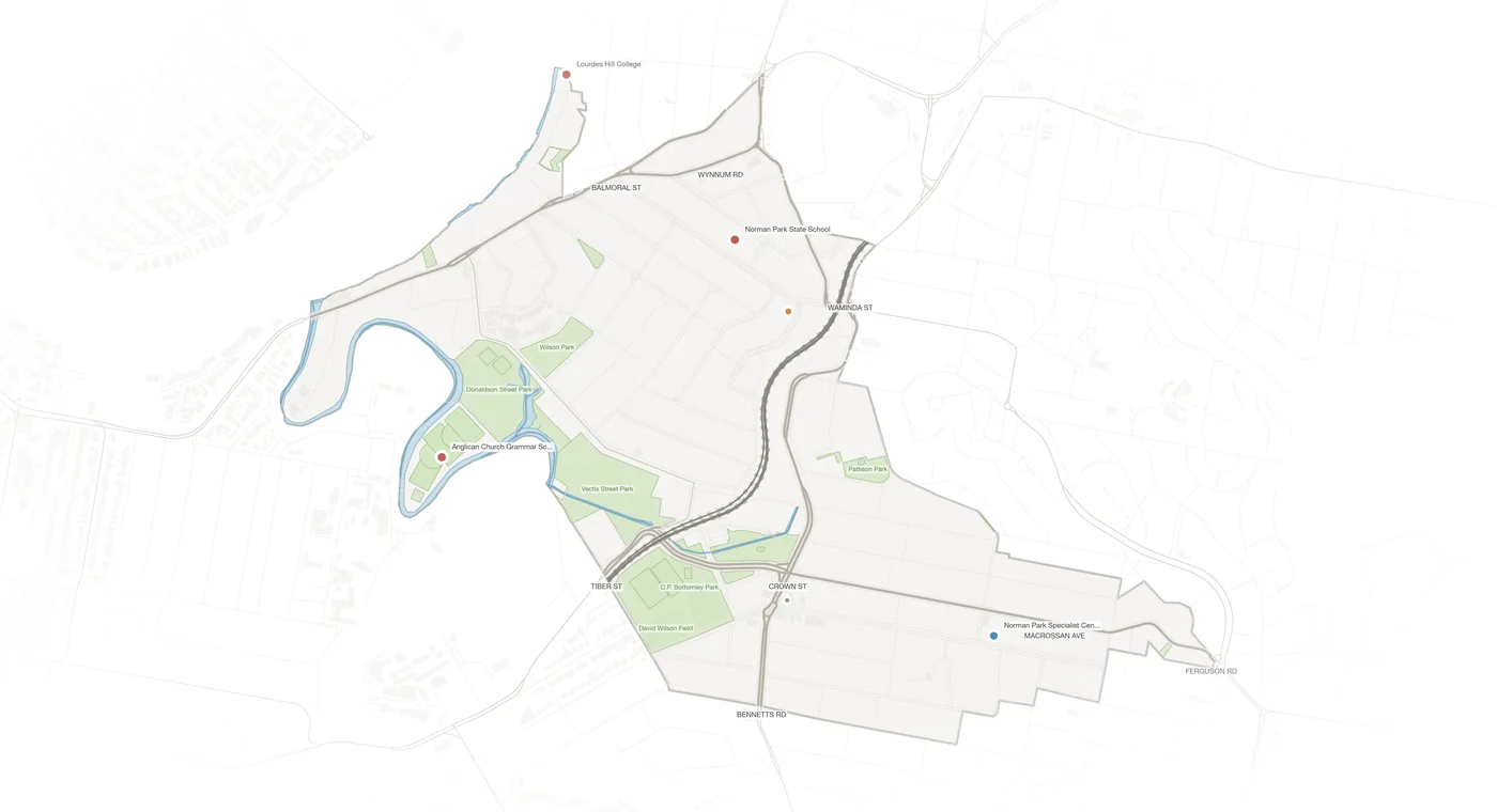 Norman Park urban fabric map