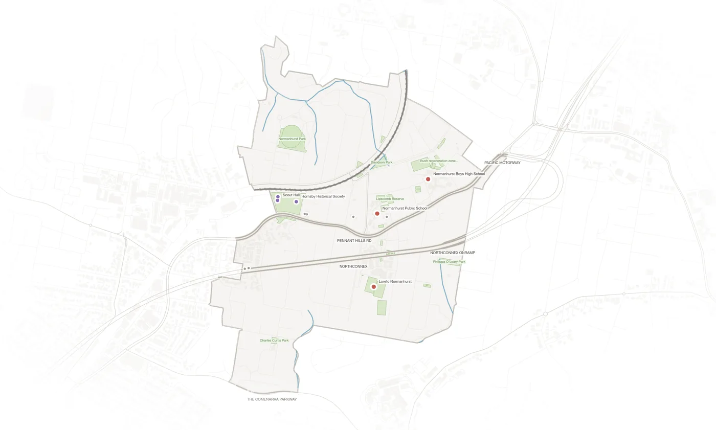 Normanhurst urban fabric map