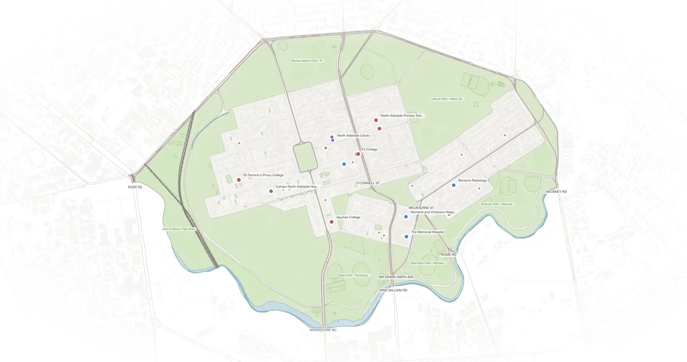 North Adelaide urban fabric map