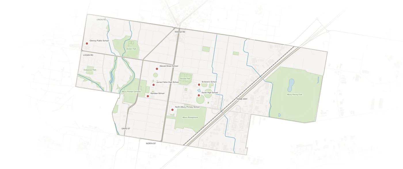 North Albury urban fabric map
