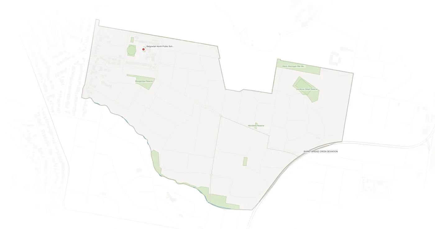 North Balgowlah urban fabric map