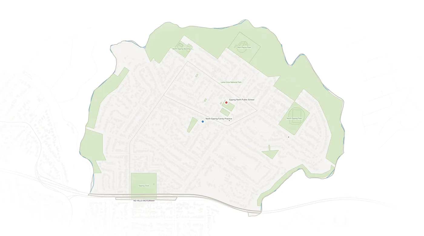 North Epping urban fabric map