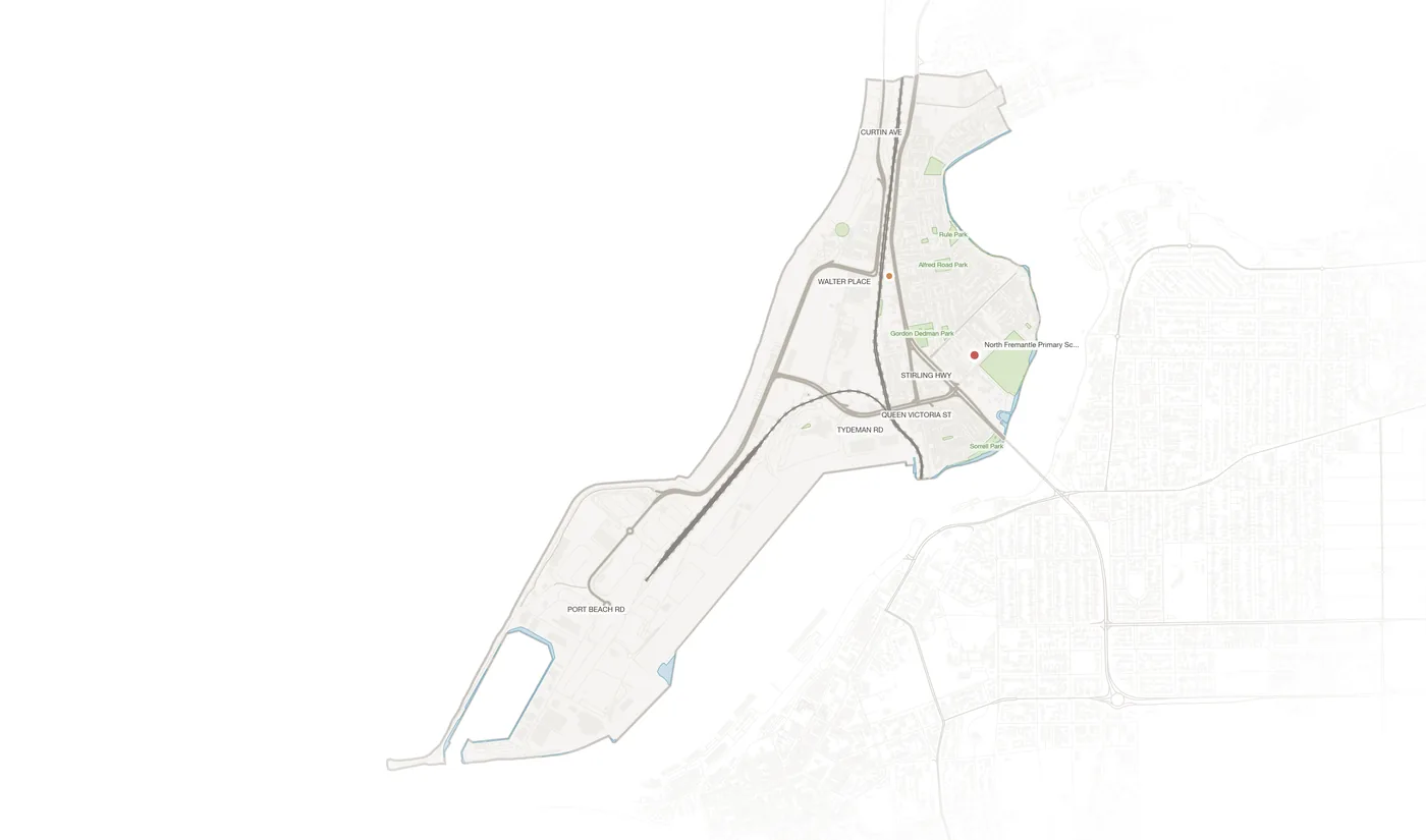 North Fremantle urban fabric map