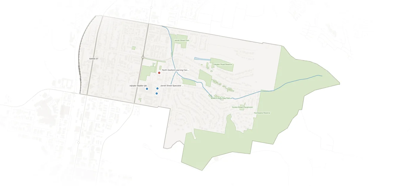 North Gosford urban fabric map