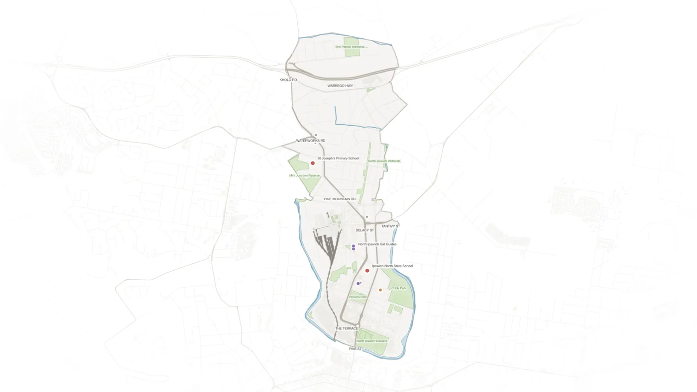 North Ipswich urban fabric map