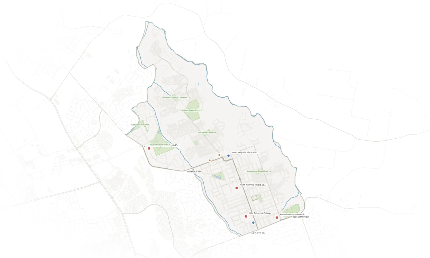 North Kellyville urban fabric map
