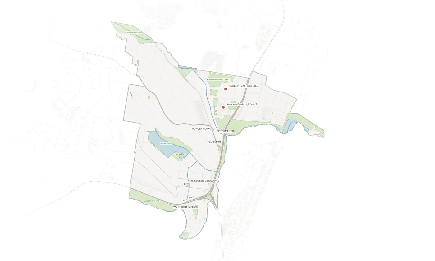 North Narrabeen urban fabric map