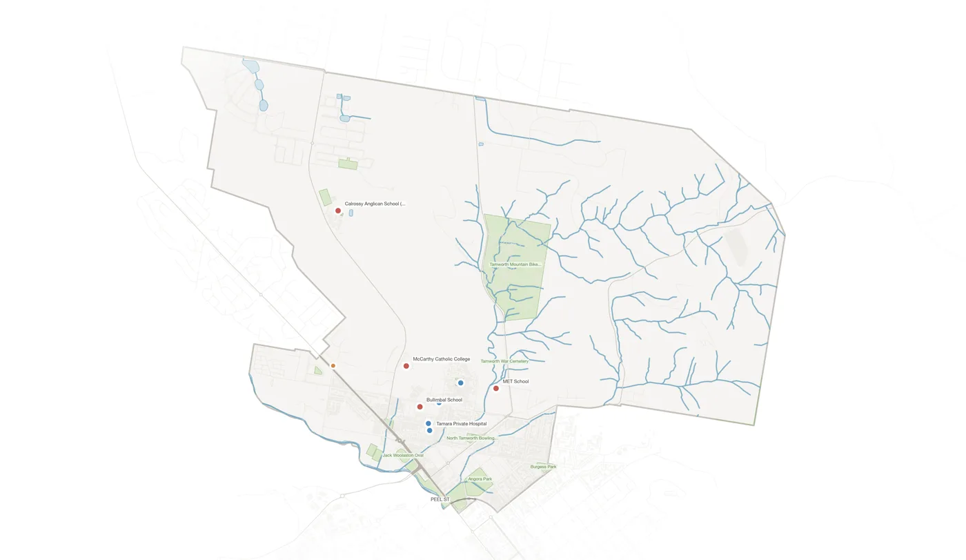 North Tamworth urban fabric map