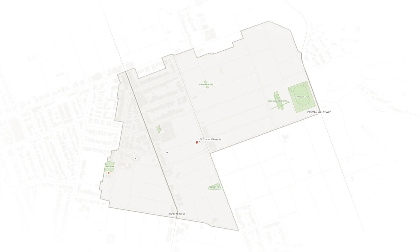 North Willoughby urban fabric map