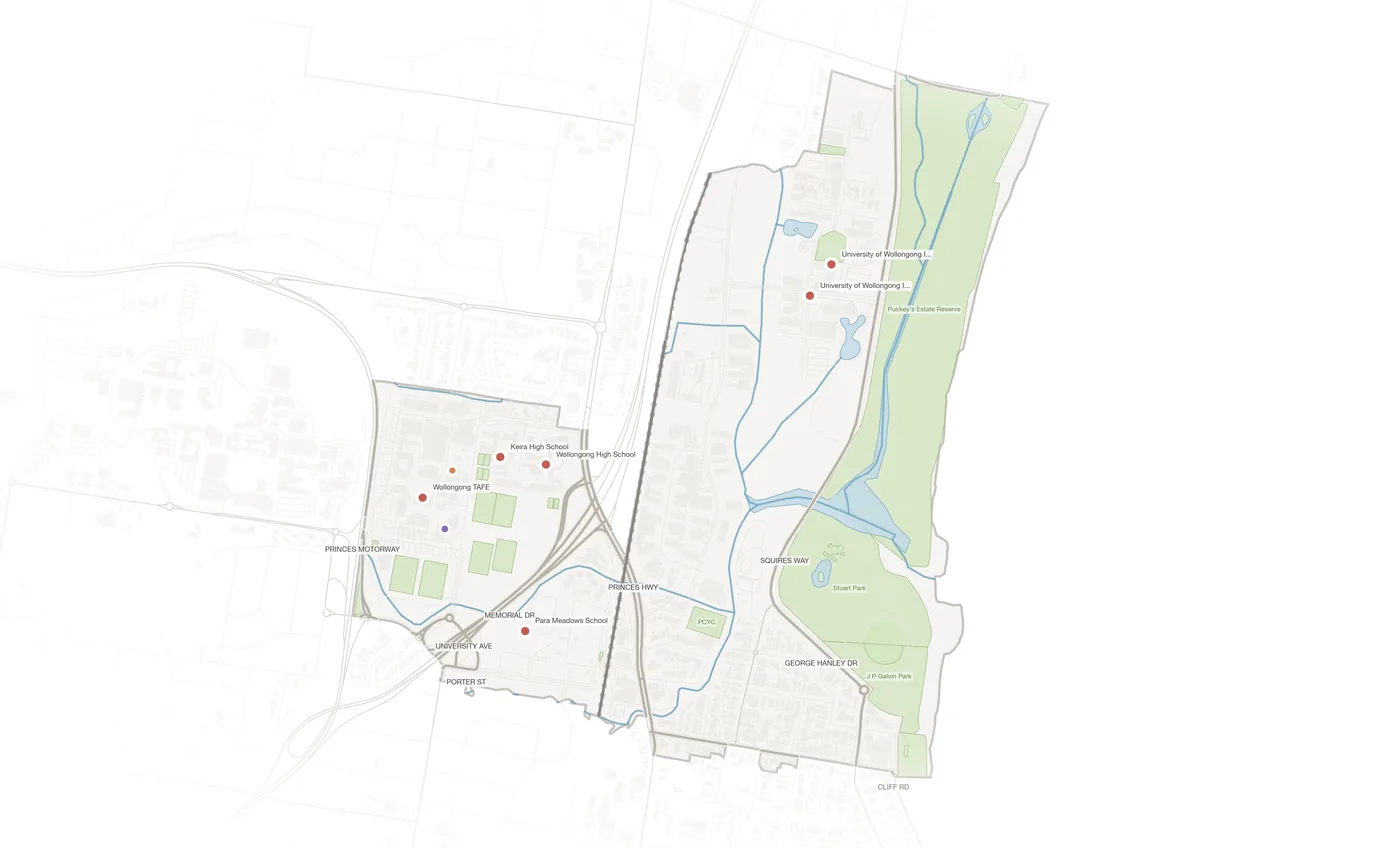 North Wollongong urban fabric map