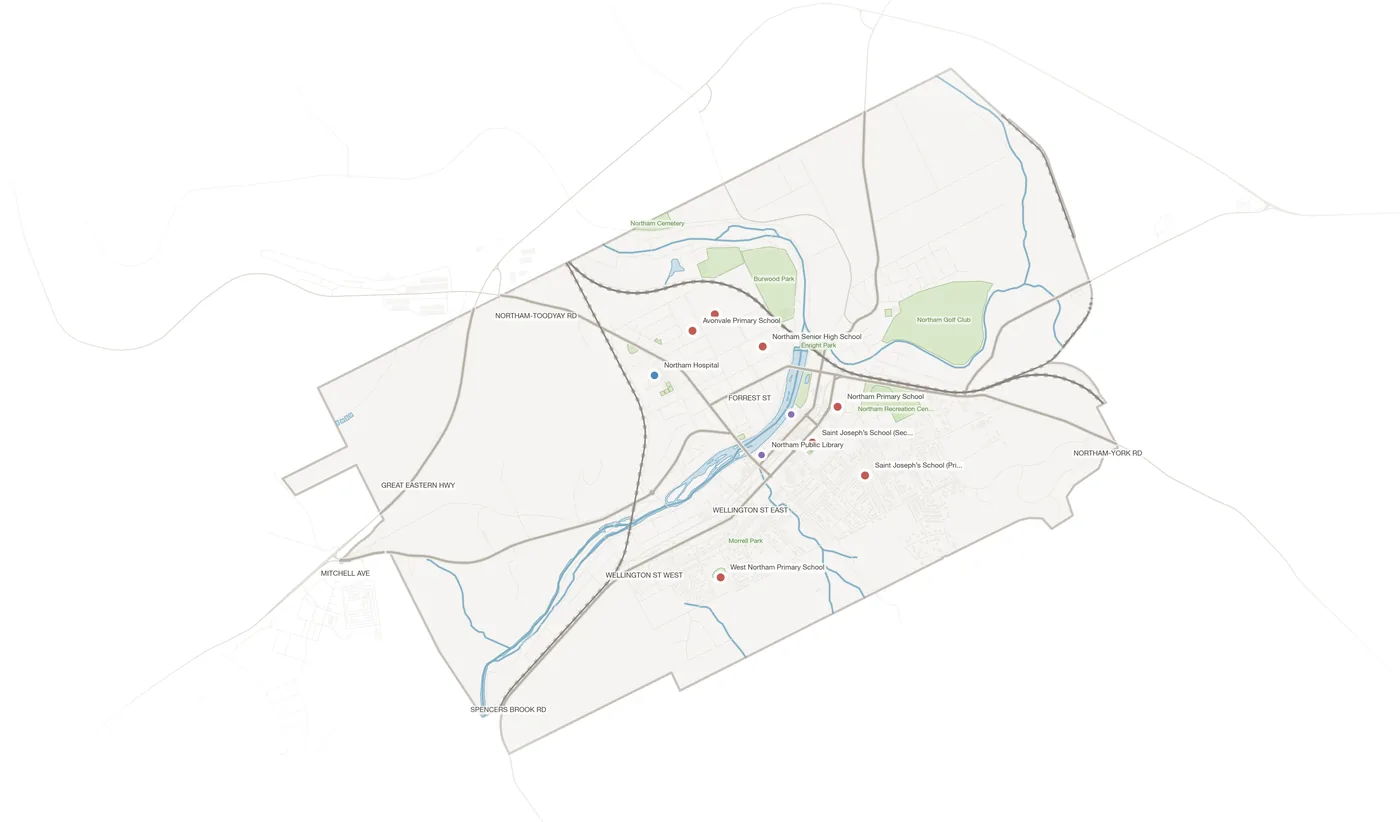 Northam urban fabric map