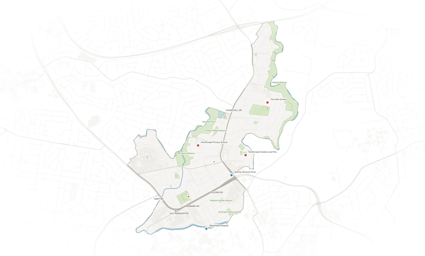 Northmead urban fabric map
