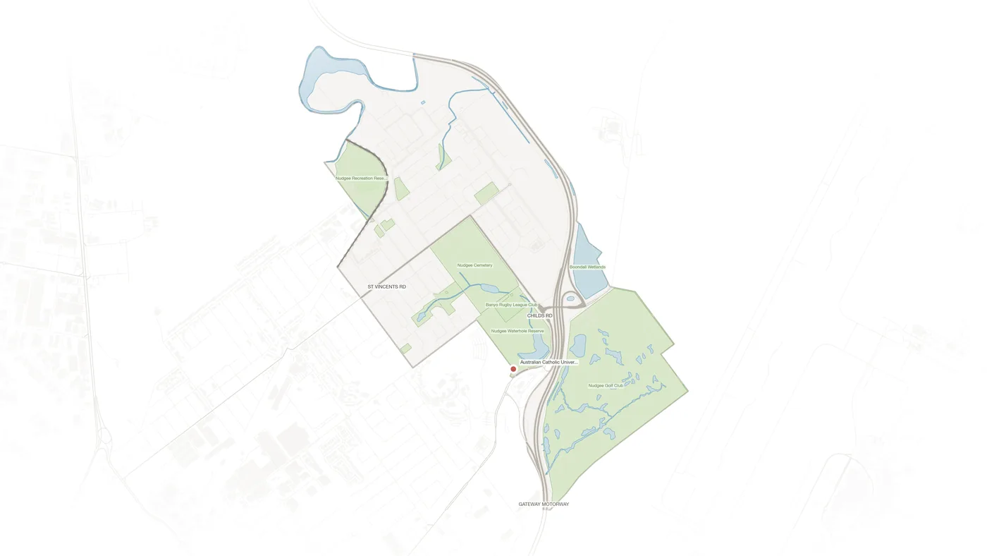 Nudgee urban fabric map