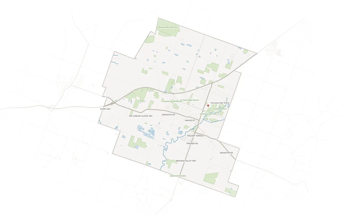 Nuriootpa urban fabric map