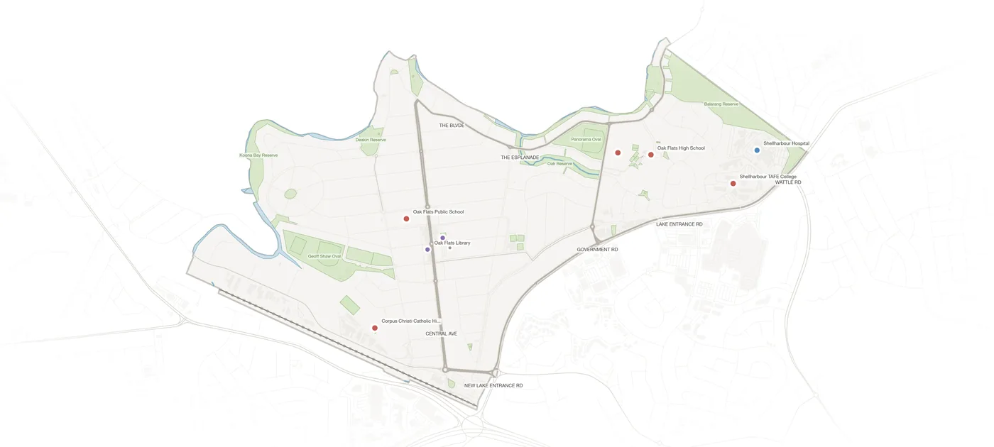 Oak Flats urban fabric map
