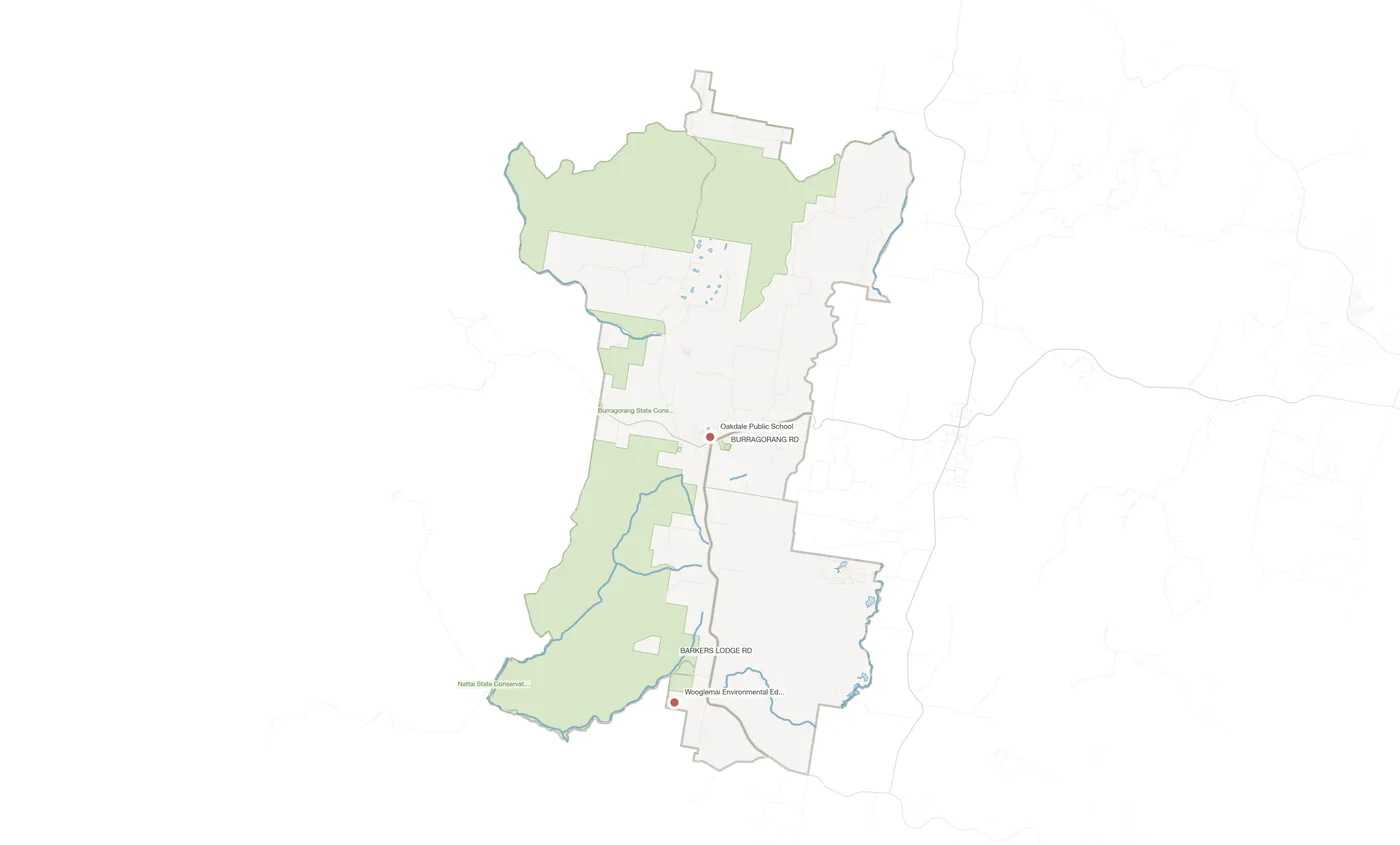 Oakdale urban fabric map