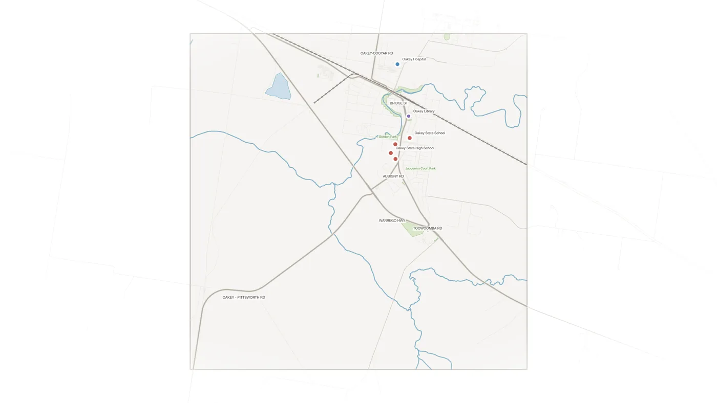 Oakey urban fabric map