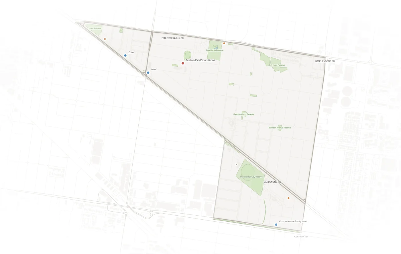 Oakleigh East urban fabric map