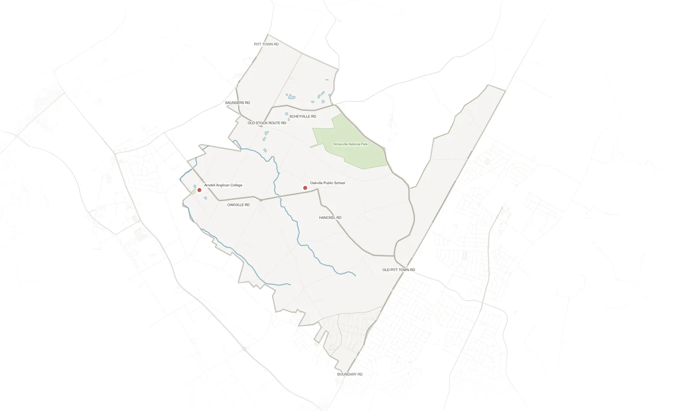 Oakville urban fabric map
