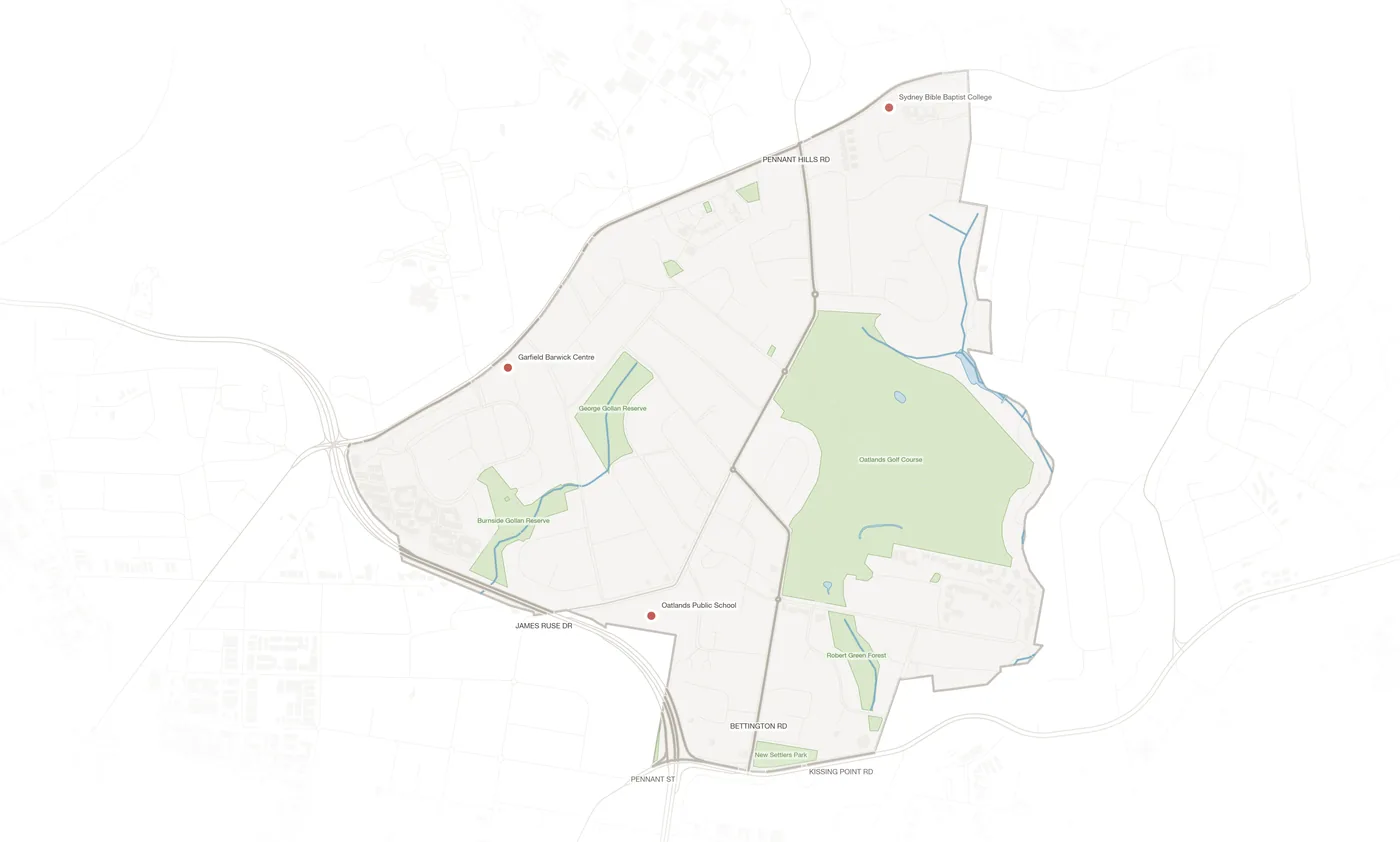 Oatlands urban fabric map