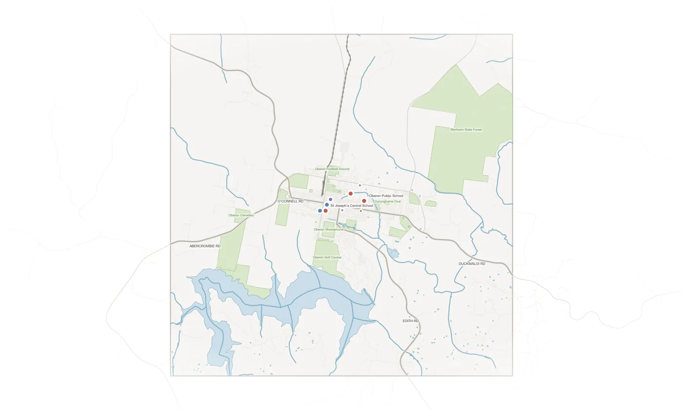 Oberon urban fabric map