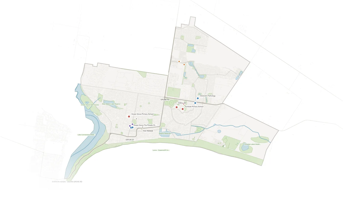 Ocean Grove urban fabric map
