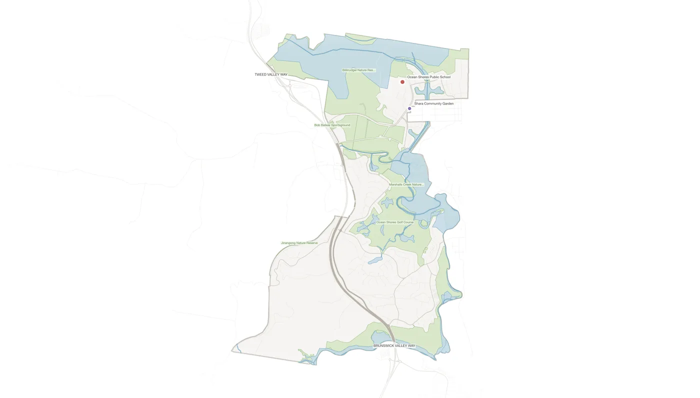 Ocean Shores urban fabric map