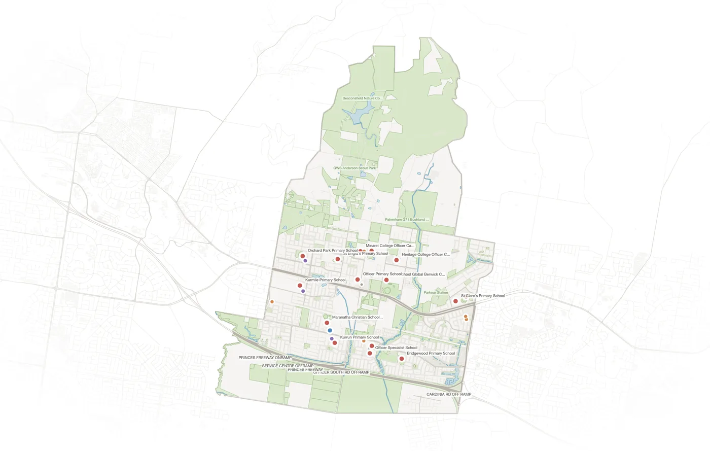 Officer urban fabric map