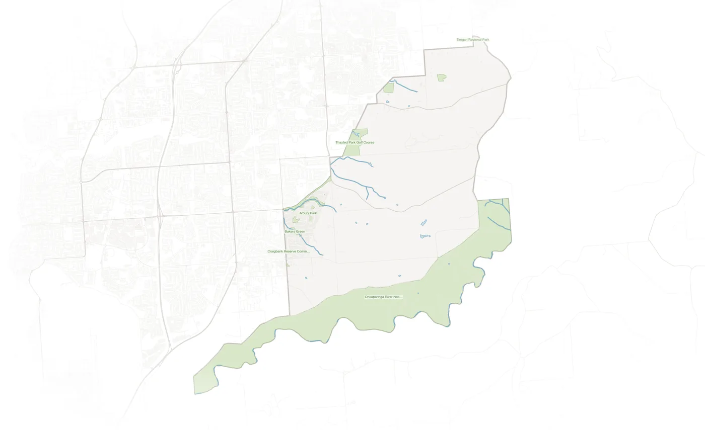 Onkaparinga Hills urban fabric map