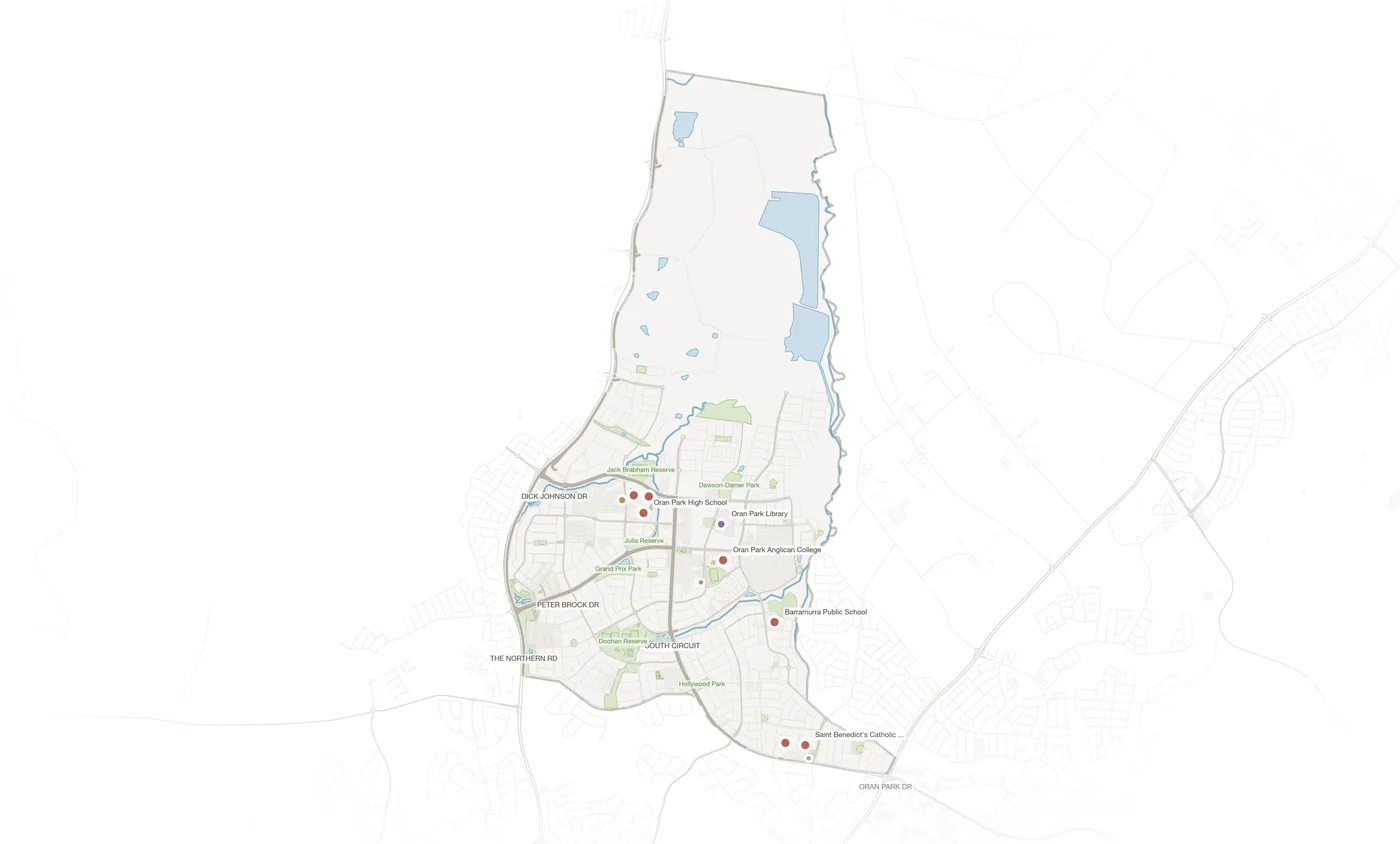 Oran Park urban fabric map