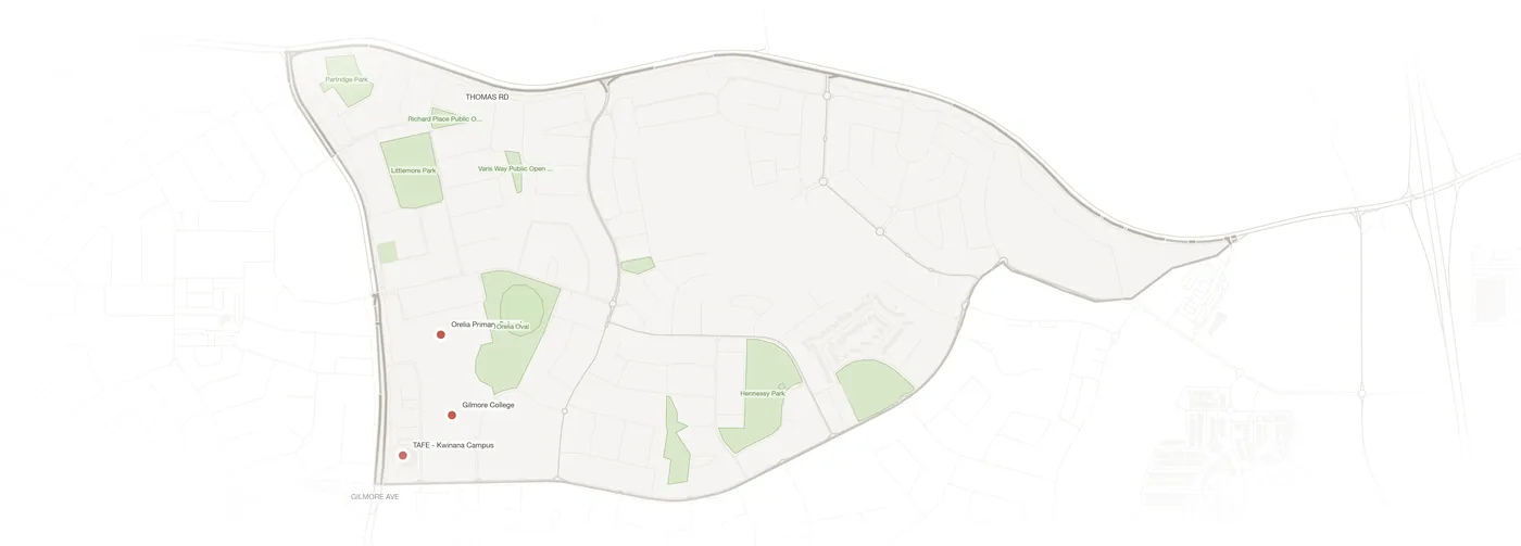 Orelia urban fabric map