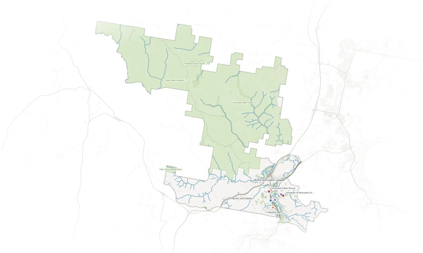 Ourimbah urban fabric map