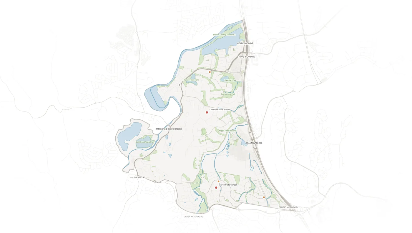 Oxenford urban fabric map