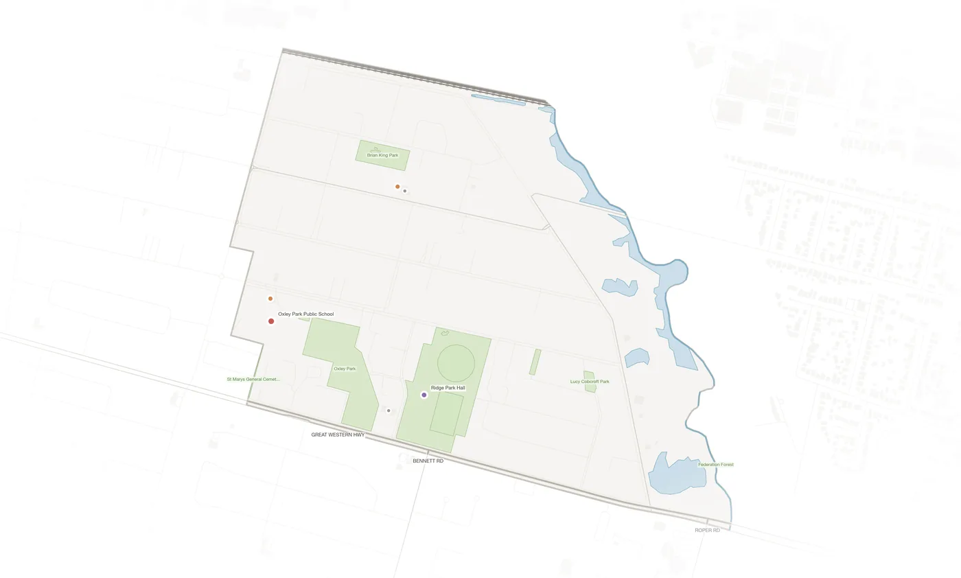Oxley Park urban fabric map