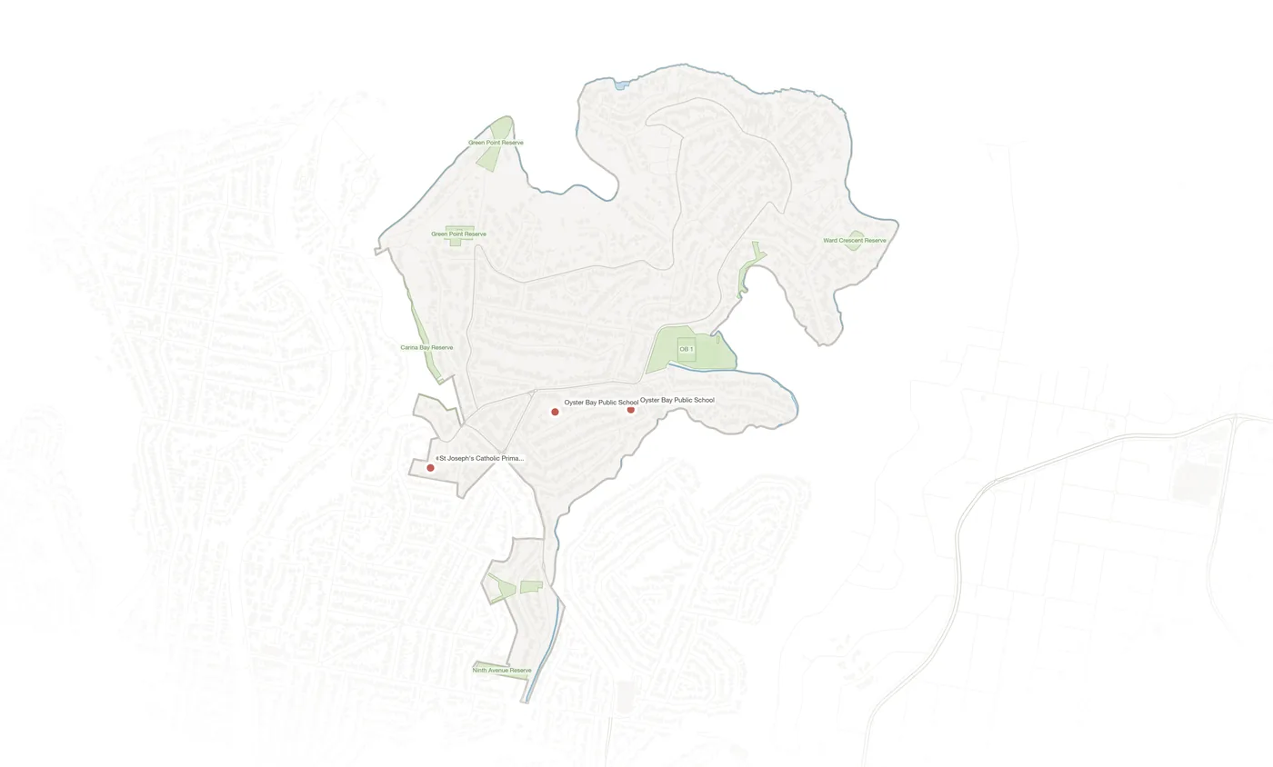 Oyster Bay urban fabric map
