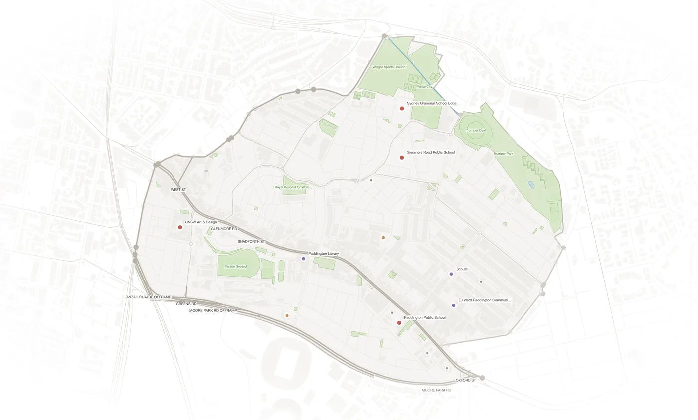 Paddington urban fabric map