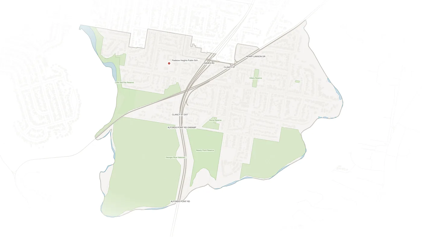 Padstow Heights urban fabric map