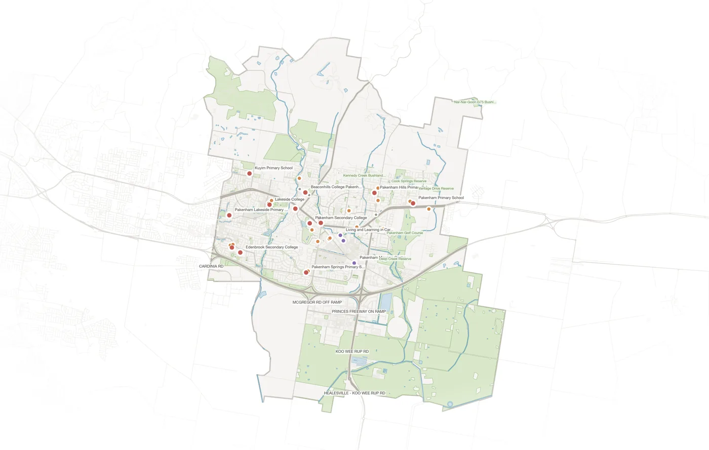 Pakenham urban fabric map