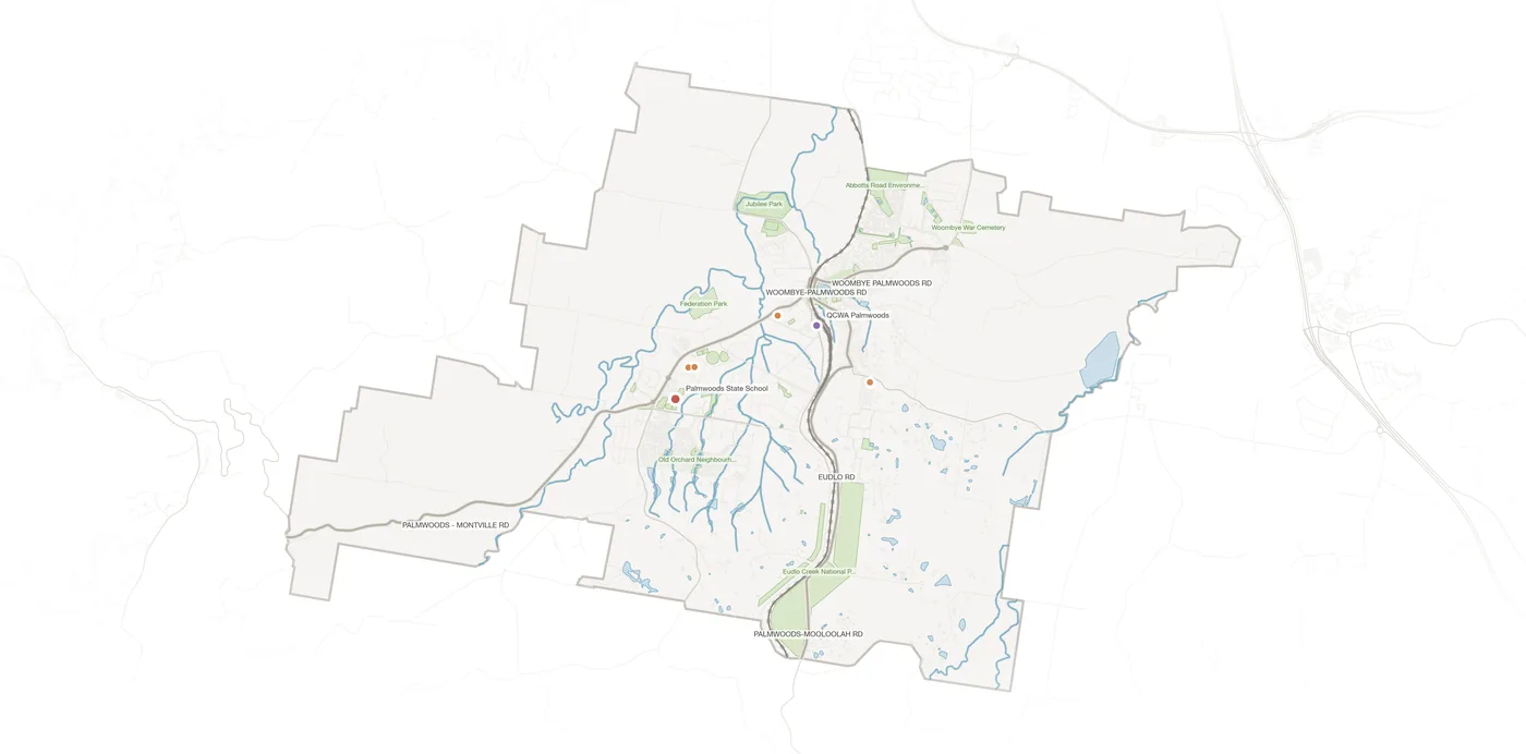 Palmwoods urban fabric map