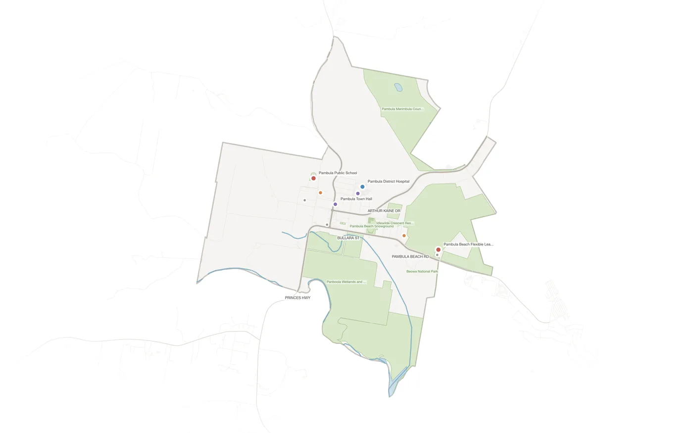 Pambula urban fabric map
