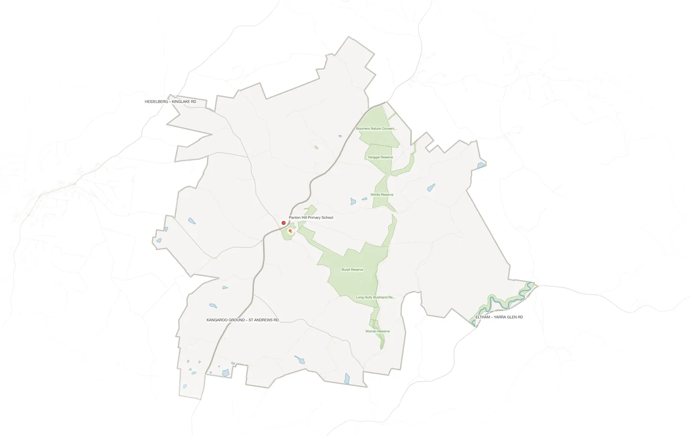 Panton Hill urban fabric map